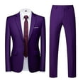 thumbnail image 1 of Mens Suits Regular Slim Fit Suit Set One Button Blazer Jacket Pants Tuxedo Set for Party Wedding Business Prom, 1 of 5