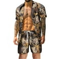 Mens Suits Summer Leisure Hawaii Seaside Holiday Beach Digital 3D