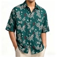 thumbnail image 1 of Mens Summer Beach Printed Shirts Short Sleeve Button Down Casual Loose Fitted Lighweight Vacation Lapel Collar Tops (XL, Multicolor), 1 of 4