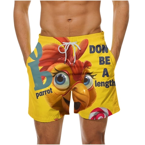 Mens Summer Beach Shorts Novelty Print Casual Loose Shorts on Clearance Multicolor,M