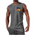 thumbnail image 1 of Mens Summer Beach Tank Top Hawaiian Palm Tree Print Sleeveless Muscle Basic Tee Vacation Tops Beach Clothes For Men, 1 of 4