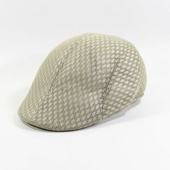Mens Summer Beret Cotton Sun Hat Flat Cap Breathable Mesh Caps Fishing Berets