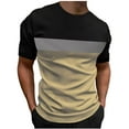thumbnail image 1 of Mens Summer Fashion Color Block Tops Casual Crewneck Short Sleeve Athletic Workout T-Shirts Comfort Breathable Tees, 1 of 3