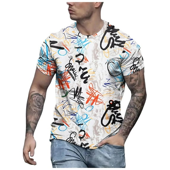 Mens Summer Fashion Color Matching T Shirt With Short Sleeves And Round Neck Mens Workout Shirts Mens T Shirts Graphic T Shirt Folder V Neck T Shirts for Men Shirt for Men Men's Tee Shirts T Shirt for