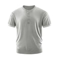thumbnail image 1 of Mens Summer Knitted Shirt Fashion Front Placket Short Sleeve Button Down Tee Top, 1 of 4