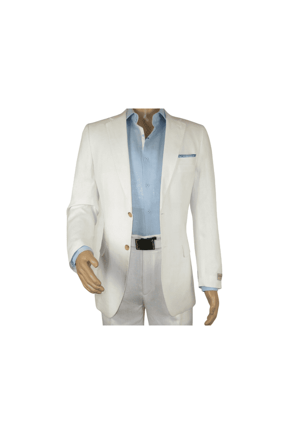 Mens Summer Linen Suit Apollo King Half Lined 2 Button European LN6 White Party