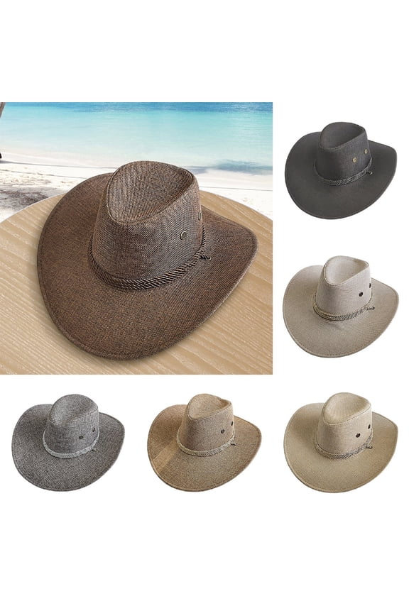 Mens Summer Panama Hat Classic Beach Sun Protection British Style Headwear