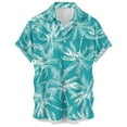 thumbnail image 1 of Mens Summer Shirts Beach Printed Short Sleeve Button Down Top Loose Comfortable Soft Lightweight Mens Hawaiian Shirt, 1 of 3