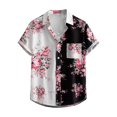 thumbnail image 1 of Mens Summer Shirts Lapel Button Down Short Sleeve Floral Print Basic Tops, 1 of 2