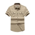 thumbnail image 1 of Mens Summer Shirts Men's Fashion Versatile Casual Loose Cotton Short Sleeved Cargo Shirts Outdoor Hiking Camping Military Shirts, 1 of 5