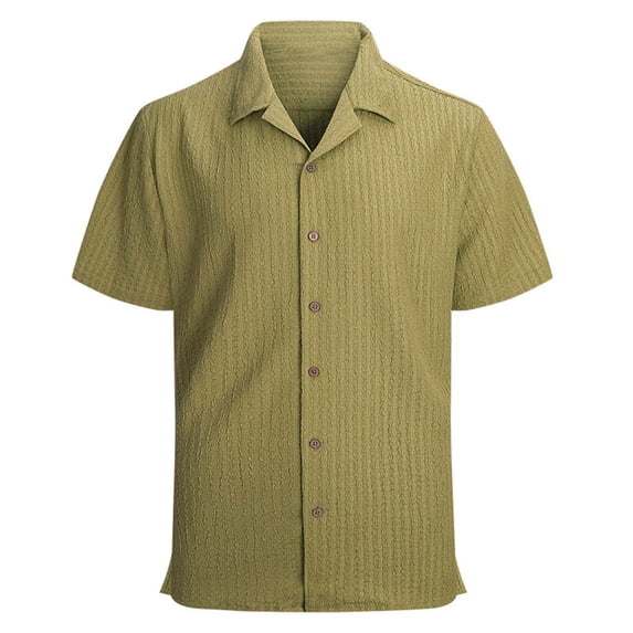 Mens Summer Shirts - Mens Dress Shirts Stretch Short Sleeve Shirts Casual Button Down Shirt Trendy Business Tops Summer Beach Shirts