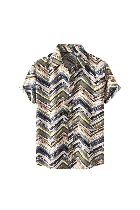 Mens Summer Shirts Vintage Short Sleeve Lightweight Henleys Blouse Funny Floral Print Regular Fit Button Down Bowling Shirt