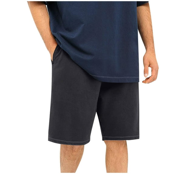 Mens Summer Shorts Casual Cotton Solid Color Soft Outdoor Short Flowy Lightweight Running Short Pants with Pockets