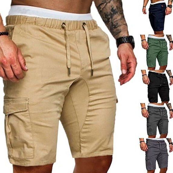 Mens Summer Shorts Gym Sport Running Workout Cargo Pants Jogger Trousers