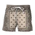 thumbnail image 1 of Mens Summer Shorts Men's Spring Summer Casual Shorts Printed Panel Sports Beach Pants with Pockets for Outdoor Khaki XXXL, 1 of 2