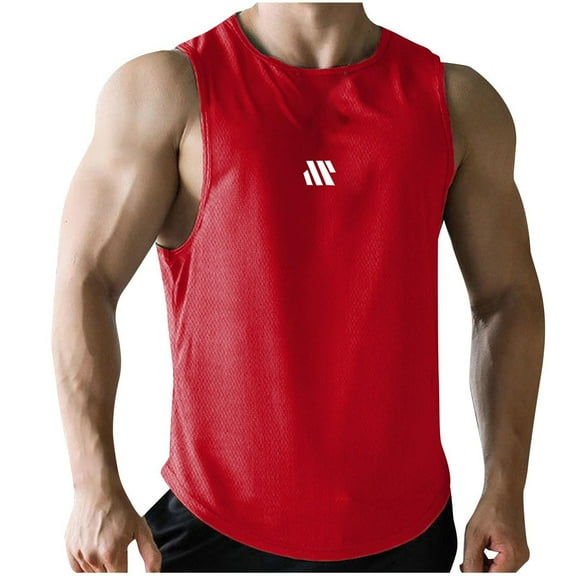 Mens Summer Sports Fitness Basketball Training Vest Sleeveless Exercise Mesh Material Quick Drying Exercise Running Gym Fitness Shirt