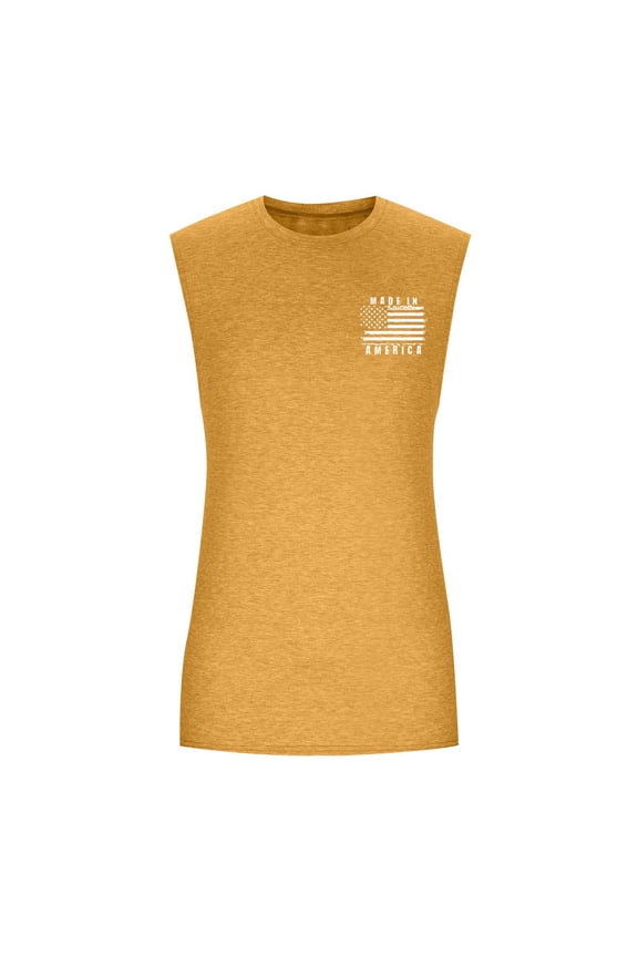 Mens Summer Surf Beach Tank Top - Casual Breathable Sleeveless Shirt - Loose Fit, Patriotic Prints Perfect for Beach Sports, Lounging, or Summer Gatherings,Ginger XL