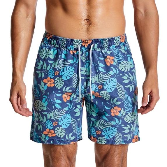 Mens Summer Swim Trunks Fashion Graphic Shorts Casual Lightweight Quick Dry Relaxed Fit Bathing Suits Breathable Drawstring Short Pants