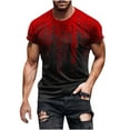 thumbnail image 1 of Mens Summer T-Shirts 3D Print Patchwork Color Block Graphic Tees Lightweight Slim Fit Short Sleeve Tops Crew Neck Elastic Athletic Running Gym Workout T Shirts, 1 of 5