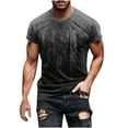 thumbnail image 1 of Mens Summer T-Shirts 3D Print Patchwork Color Block Graphic Tees Lightweight Slim Fit Short Sleeve Tops Crew Neck Elastic Athletic Running Gym Workout T Shirts, 1 of 5