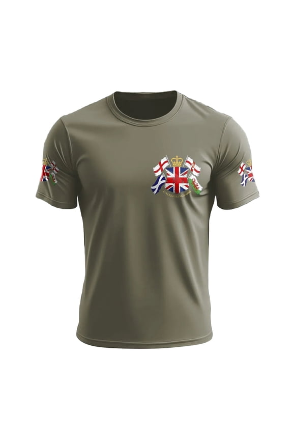 Mens Summer T-Shirts Short Sleeve Crew Neck British Patriotic Graphic For Jack Print Comfortable Blend Shirts Tops