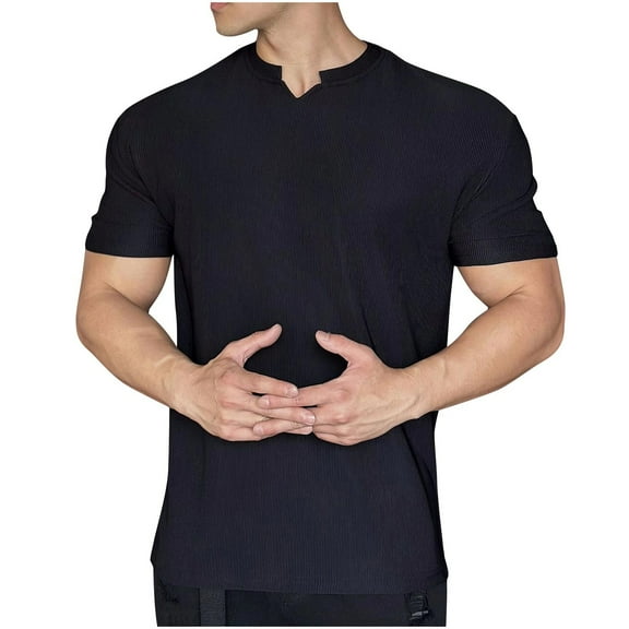 Mens Summer Tops Dressy Casual 3/4 Sleeve Black Blouses for Men Fashion 2025 Mens T Shirts Loose Fit Plus Sexy Summer Clothes for Men 2025 Vacation Workout Tank Tops for Men Built In Bra