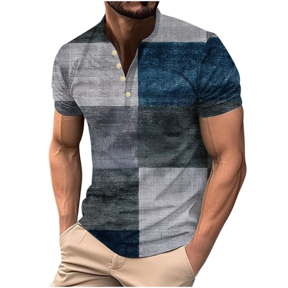 Mens Summer Tops Dressy Casual 3/4 Sleeve Mens Blouses for Under Suit Jackets Long Sleeve T Shirts Loose Fit Men Workout Tops Plus Size Tee Shirts Mens Graphic
