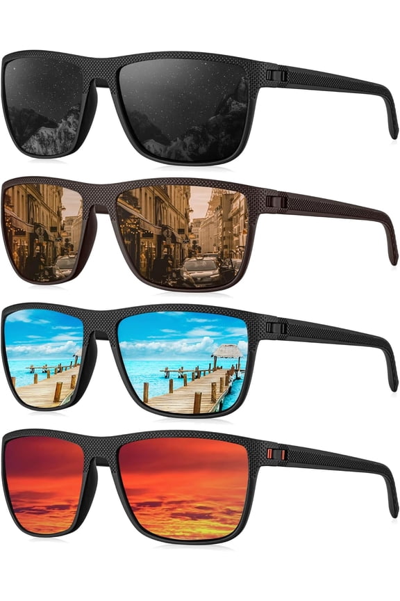 Mens Sun-Glasses Polarized Sunglasses-Men: Classic Sunglasses with Ultraviolet Protection for Driving Fishing Golf