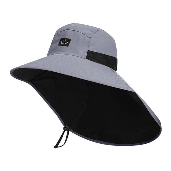 Mens Sun Hat, Sun Hats for Men UPF 50+ UV Protection Wide Brim Hiking Fishing Hat with Neck Flap