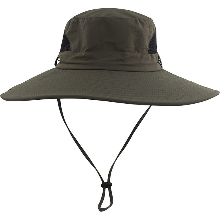 Mens Sun Hats Upf 50+ Waterproof Mesh Wide Brim Bucket Fishing Hat 