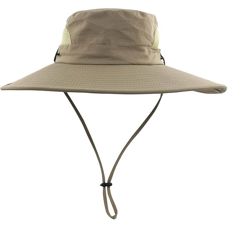 Mens Sun Hats Upf 50+ Waterproof Mesh Wide Brim Bucket Fishing Hat