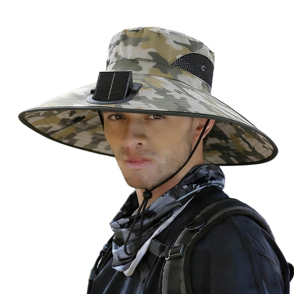 Mens Sun Hats with Uv Protection Sun Solar Fan Hat Lightweight Sun Cap