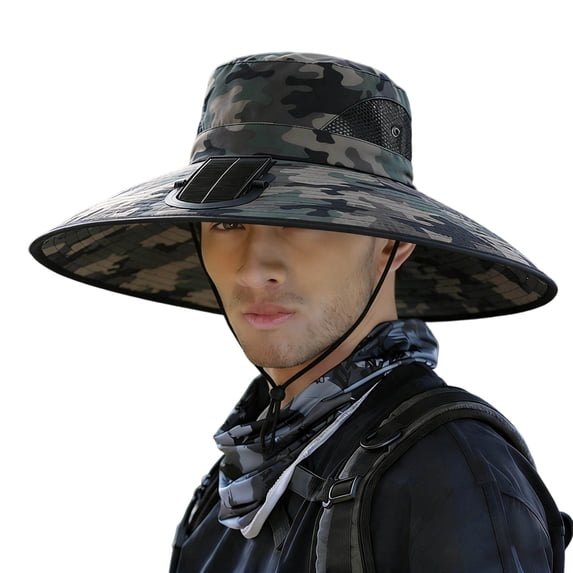 Mens Sun Hats with Uv Protection Sun Solar Fan Hat Lightweight Sun Cap