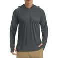 thumbnail image 1 of Mens Sun Protection Hoodies Lightweight Pullover Long Sleeve Shirts Mens Casual Solid Color Breathable Going-Out Workout Hiking Hoodie Tops, 1 of 2