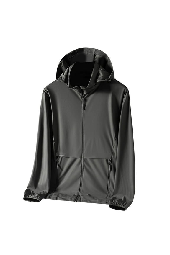 Mens Sun Protection Jacket Men Sun Protection Hoodie Jacket Sun Protection Shirts for Men Fishing Jacket Long Sleeve Sun Shirt Men Sunscreen Outdoor Ice Silk Sunscreen Sports Solid Color Hoodie
