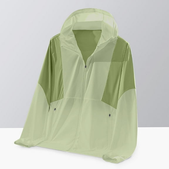 Mens Sun Protection Jackets with Hoodies and Pockets S-5X Plus Size Lightweight Long Sleeve Zip Up Quick-Drying Slim-Fit Hiking Fishing Sun Shirts