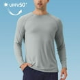 thumbnail image 1 of Mens Sun Protection Shirts Lightweight Long Sleeve Crewneck T-Shirts Casual Solid Color Pullover Stretchy Slim Breathable Athletic Hiking Tops, 1 of 7
