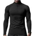thumbnail image 1 of Mens Sun-Protection T-Shirts Big & Tall Lightweight Slim Stretchy Long Sleeve Half Zipper Stand Collared Tops Casual Solid Breathable Outdoor T Shirts, 1 of 5