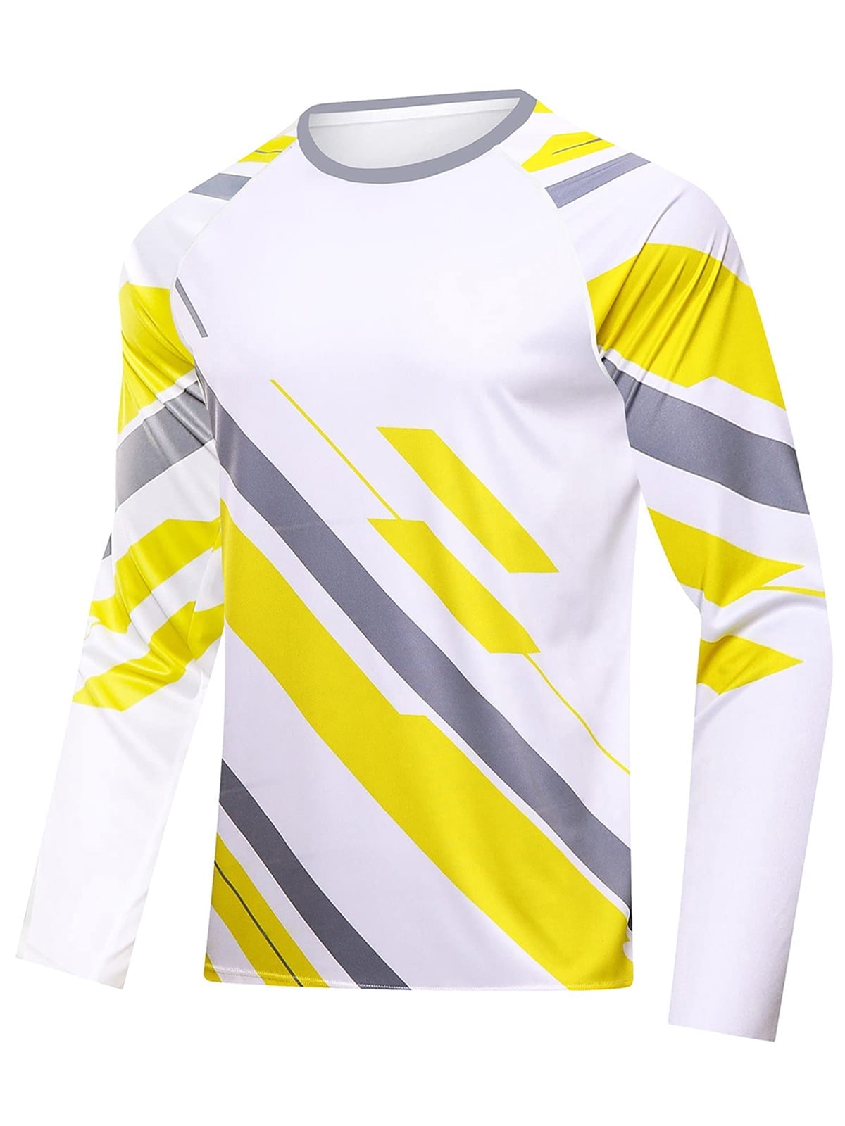 Mens Sun Shirts Long Sleeve Fishing Shirt UPF 50+ UV Sun Protection  Moisture Wicking Yellow S