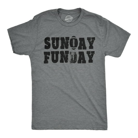 Mens Sunday Funday Vintage Football Sports Weekend Partying T shirt Graphic Tees