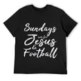 thumbnail image 1 of Mens Sundays Are For Jesus And Football Gift Funny Sport Quotes T Shirt Black, 1 of 5