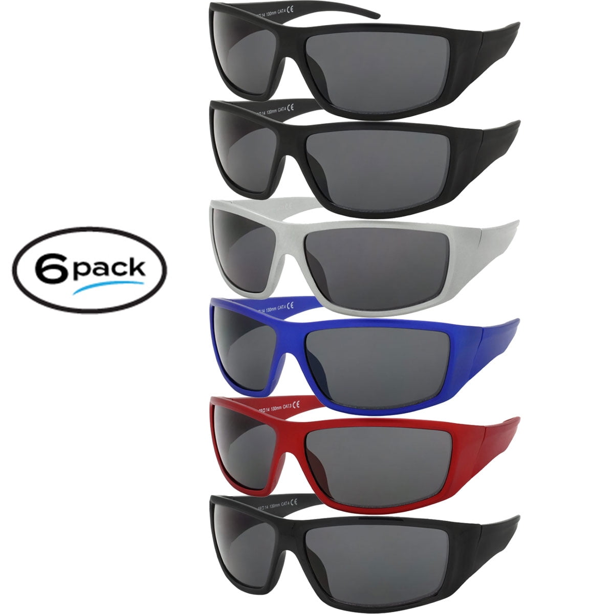 Mens Sunglasses Sport Wrap Outdoor 6 Pack Glasses Value Deal
