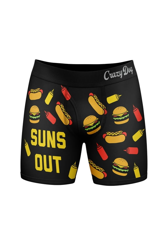 Mens Suns Out Buns Out Boxer Brief Funny Sarcastic Vacation Underwear Novelty Gag Gift