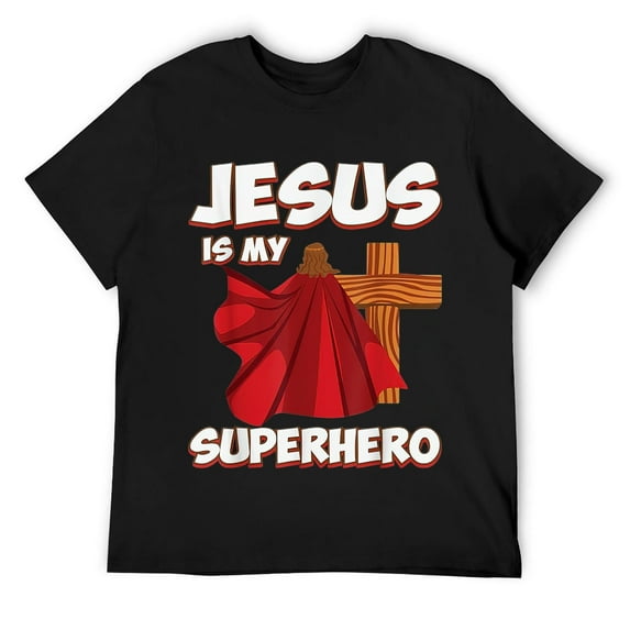Mens Super Jesus Funny Christian Superhero Quote T-Shirt & Gift T-Shirt Black S