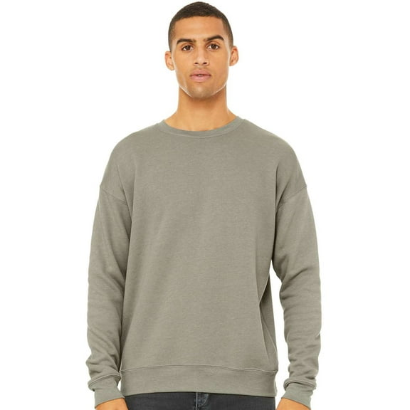 Mens Super-Soft Airlume Cotton/Polyester Fleece Sweatshirt, Large Heather Stone