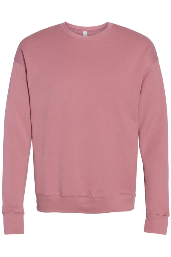 Mens Super-Soft Airlume Cotton/Polyester Fleece Sweatshirt, Large Mauve Pink