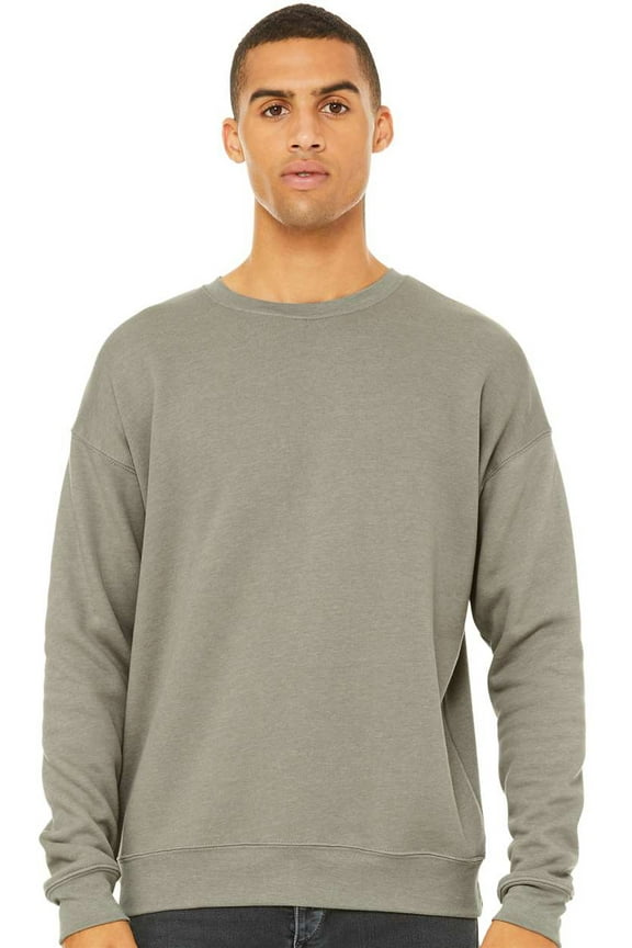 Mens Super-Soft Airlume Cotton/Polyester Fleece Sweatshirt, Medium Heather Stone