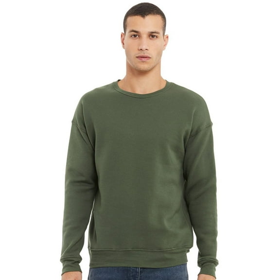 Mens Super-Soft Airlume Cotton/Polyester Fleece Sweatshirt, XL Military Green