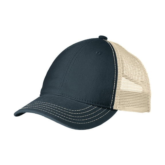 Mens Super Soft Mesh Cotton/Polyester Back Cap New Navy/ Stone OSFA