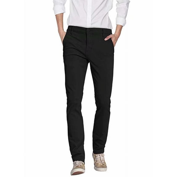 Mens Super Stretch Slim Fit Trousers Pants